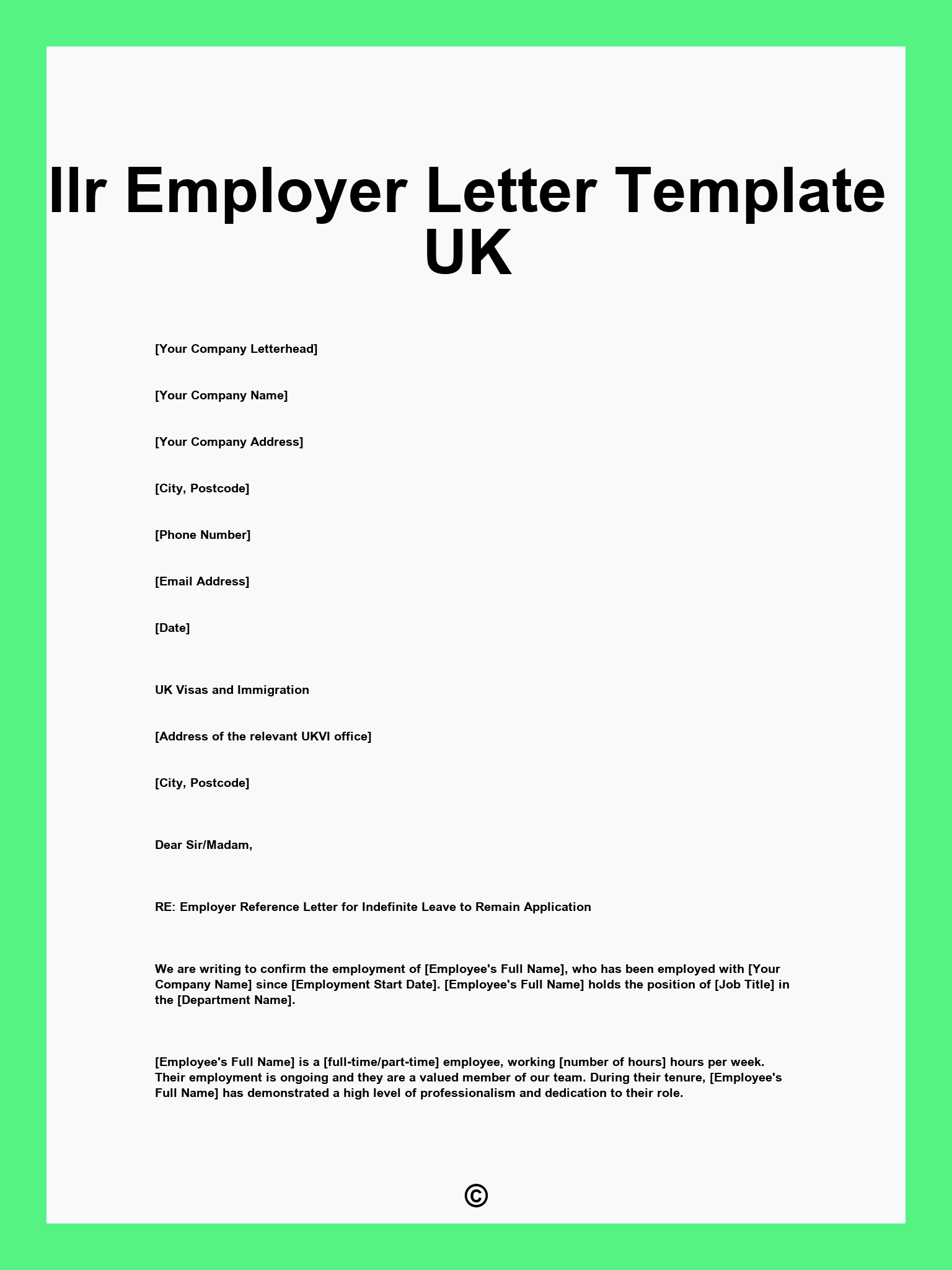 Ilr Employer Letter Template UK